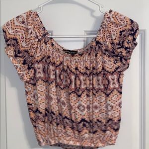 pink floral crop top ッ